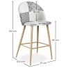 Patchwork-Polsterhocker - Skandinavischer Stil - Schwarz und Weiß - 66cm -  Evelyne image 7