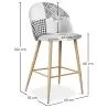 Patchwork-Polsterhocker - Skandinavischer Stil - Schwarz und Weiß - 66cm -  Evelyne image 7