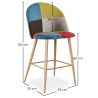 Gepolsterter Hocker im Patchwork-Stil - Skandinavischer Stil - 66cm - Evelyne image 7