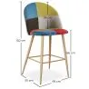 Gepolsterter Hocker im Patchwork-Stil - Skandinavischer Stil - 66cm - Evelyne image 7