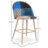 Gepolsterter Hocker im Patchwork-Stil - Skandinavischer Stil - 66cm - Evelyne image 7
