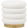 Runder Pouf bezogen mit Bouclé-Stoff - Gereth image 7