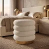 Runder Pouf bezogen mit Bouclé-Stoff - Gereth image 7