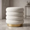 Runder Pouf bezogen mit Bouclé-Stoff - Gereth image 7