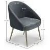 Design-Sessel - In Samt bezogen - Goldenes Bein - Wasda image 7