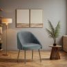 Design-Sessel - In Samt bezogen - Goldenes Bein - Wasda image 7