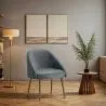 Design-Sessel - In Samt bezogen - Goldenes Bein - Wasda image 7