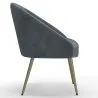 Design-Sessel - In Samt bezogen - Goldenes Bein - Wasda image 7