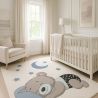 Großer Kinderteppich mit Schlafendem Bär Motiv - Blau und Grau (290x200 cm) - Hercai image 7