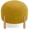 Runder Pouf mit Kord-Bezug und Beinen aus Naturholz - Marrakesh image 7