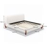 Doppelbett 160x200 CM - Gepolstert in Bouclé Stoff - Dream image 7