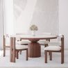 Runder Esstisch-Set mit 6 Holzstühlen - Minimalistisches Design - Ivette image 7