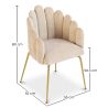 Glam Esstischstuhl im Muscheldesign aus Samt - Goldene Beine - Shell image 7