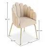 Glam Esstischstuhl im Muscheldesign aus Samt - Goldene Beine - Shell image 7