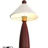 Tischlampe mit Holzsockel und weißem Zementschirm - Ambiana image 7
