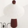 Tischlampe mit Holzsockel und weißem Zementschirm - Ambiana image 7