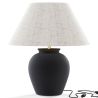Vintage-Tischlampe - Keramikfuß und Stoffschirm - Luno image 7