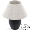 Vintage-Tischlampe - Keramikfuß und Stoffschirm - Luno image 7