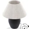 Vintage-Tischlampe - Keramikfuß und Stoffschirm - Luno image 7