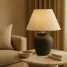 Vintage-Tischlampe - Keramikfuß und Stoffschirm - Luno image 7