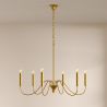 Goldene Pendelleuchte mit 6 Armen – Moderner Kronleuchterstil aus Metall - Vintessa image 7
