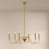 Goldene Pendelleuchte mit 6 Armen – Moderner Kronleuchterstil aus Metall - Vintessa image 7