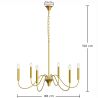 Goldene Pendelleuchte mit 6 Armen – Moderner Kronleuchterstil aus Metall - Vintessa image 7