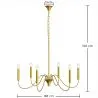 Goldene Pendelleuchte mit 6 Armen – Moderner Kronleuchterstil aus Metall - Vintessa image 7