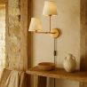 Goldene Wandleuchte mit Kabel und zwei Schirmen - Bretaña image 7