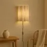 Wandleuchte mit Stoffschirm und gealterter goldfarbener Struktur - Treya image 7