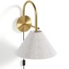 Vintage Goldene Wandleuchte mit Stecker und Schalter - Boly image 7