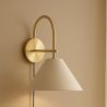 Vintage Goldene Wandleuchte mit Stecker und Schalter - Boly image 7