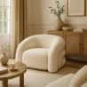 Moderner Sessel Gepolstert In Bouclé-Stoff Cremeweiß – Geschwungenes Und Bequemes Design - Gab image 7