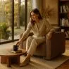 Sessel Gepolstert Mit Samtcord – Modernes Design - November image 7