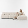 Modulares Ecksofa Links - Bezogen Mit Weißem Bouclé-Stoff - Bianca image 7