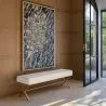 Bank Gepolstert Mit Samtstoff Und Gestell Aus Goldenem Metall - Vovi image 7