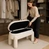 Bank Mit Stauraum Gepolstert In Off-White Bouclé Stoff – Moderner Sitz Für Wohnzimmer Und Schlafzimmer - Boreta image 7
