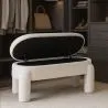 Bank Mit Stauraum Gepolstert In Off-White Bouclé Stoff – Moderner Sitz Für Wohnzimmer Und Schlafzimmer - Boreta image 7