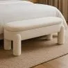 Bank Mit Stauraum Gepolstert In Off-White Bouclé Stoff – Moderner Sitz Für Wohnzimmer Und Schlafzimmer - Boreta image 7