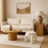 Hocker Gepolstert Mit Bouclé-Stoff In Off-White – Moderner Sitz Für Wohnzimmer Und Schlafzimmer - Boreta image 7
