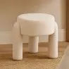 Hocker Gepolstert Mit Bouclé-Stoff In Off-White – Moderner Sitz Für Wohnzimmer Und Schlafzimmer - Boreta image 7