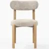 Esszimmerstuhl Chenille gepolstert - Eichenoptik Beine - Ergonomisches und modernes Design - Okare image 7