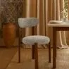 Esszimmerstuhl gepolstert in Chenille – Dunkle Holzoptik-Beine – Ergonomisches und modernes Design – Okare image 7