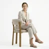 Wohnzimmer Sessel mit Armlehnen gepolstert in Chenille – Eichenoptik Beine – Ergonomisches und modernes Design – Okare image 7