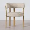 Wohnzimmer Sessel mit Armlehnen gepolstert in Chenille – Eichenoptik Beine – Ergonomisches und modernes Design – Okare image 7
