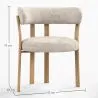 Wohnzimmer Sessel mit Armlehnen gepolstert in Chenille – Eichenoptik Beine – Ergonomisches und modernes Design – Okare image 7