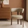 Wohnzimmer Sessel mit Armlehnen gepolstert in Chenille – Dunkle Holzoptik Beine – Ergonomisches und modernes Design – Okare image 7