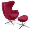 Fauteuil avec repose-pieds design en forme d'œuf - Revêtement en tissu - Brave image 7