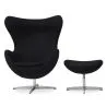 Fauteuil avec repose-pieds design en forme d'œuf - Revêtement en tissu - Brave image 7