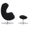 Fauteuil avec repose-pieds design en forme d'œuf - Revêtement en tissu - Brave image 7
